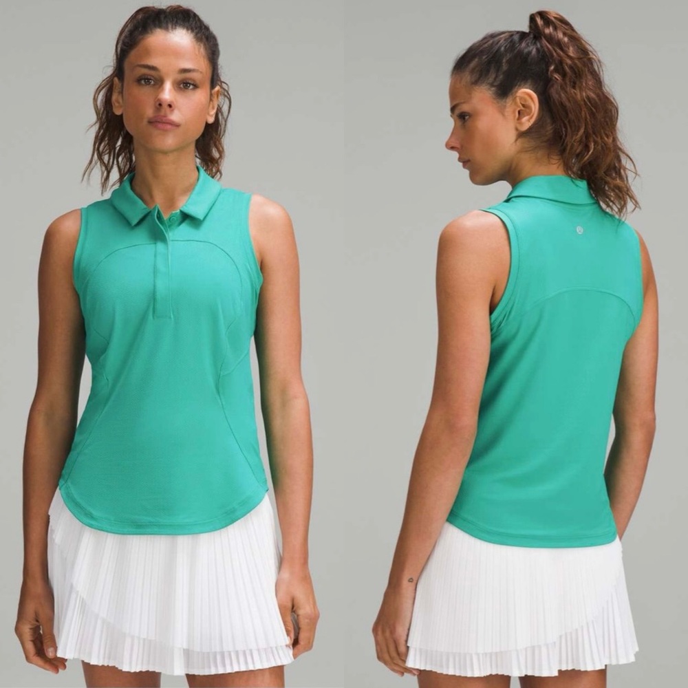 Lululemon Quick-Dry Sleeveless Polo Shirt, Kelly Green, 16